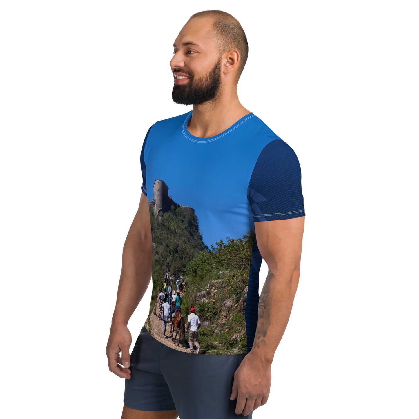 Men's Athletic T-shirt ( Citadelle La Ferrière, Haïti )