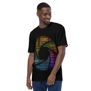 Stereotypes-photography-Gender equality-creativity-word cloud-motivation-patriotism-black and proud-men's t-shirt