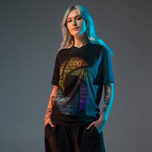 Stereotypes-photography-Gender equality-creativity-word cloud-motivation-patriotism-black and proud-unisex jersey