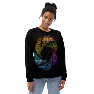 Stereotypes-photography-Gender equality-creativity-word cloud-motivation-patriotism-black and proud-sweatshirt-unisex