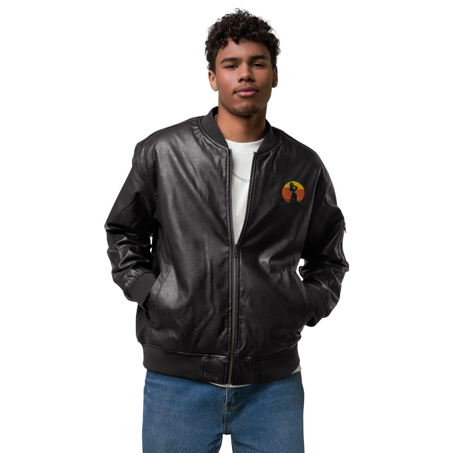 Leather Bomber Jacket ( Nèg Mawon )