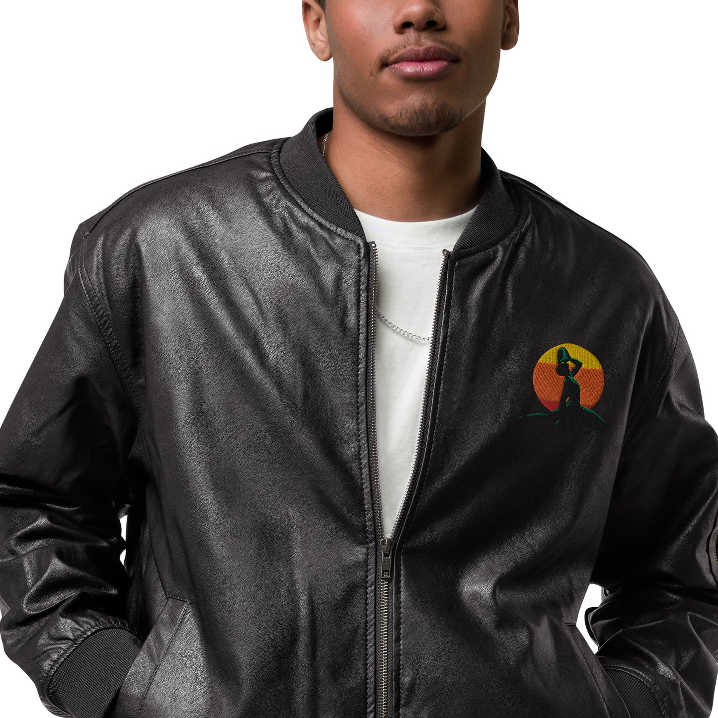 Leather Bomber Jacket ( Nèg Mawon )
