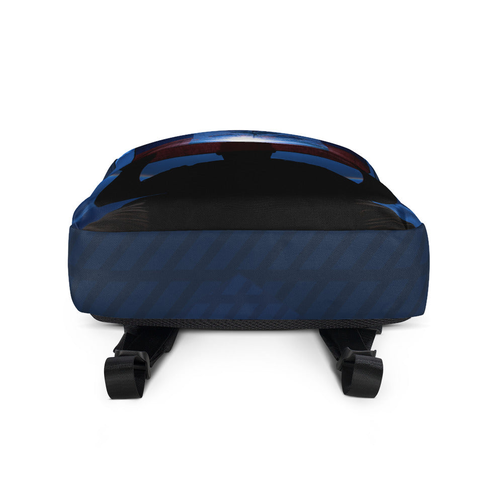 backpack-halo lumineux-haitian flag- waving flag