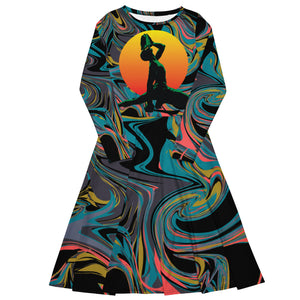 silhouette-feminine-dress-log sleeve-nèg mawon-marron inconnue-theo gallery expo