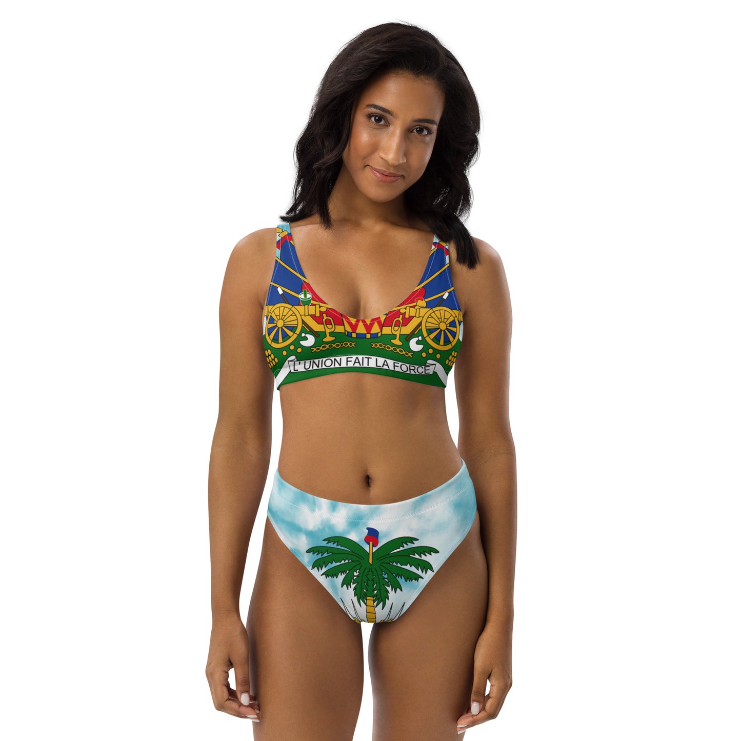 High-waisted bikini ( Haitian Emblem )