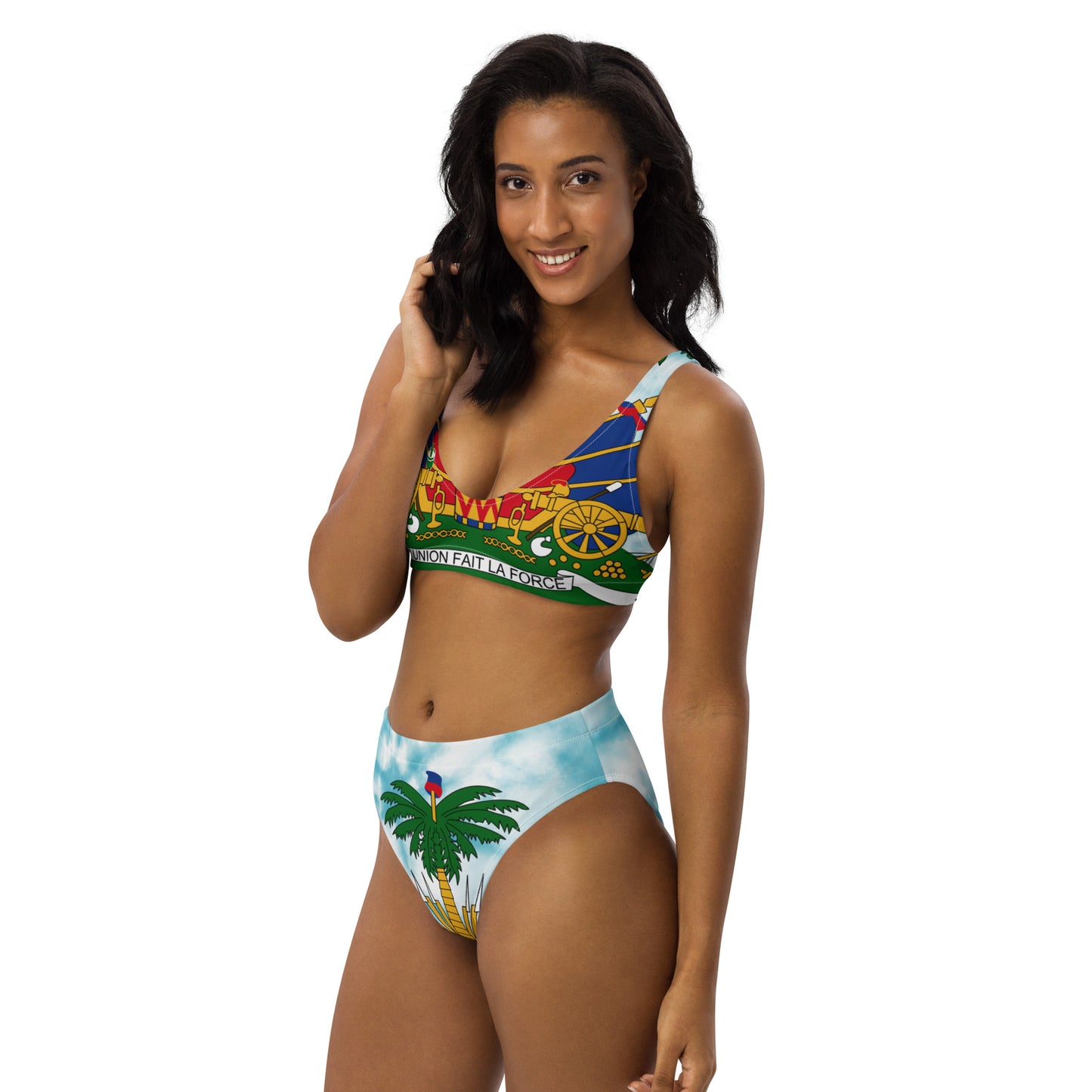 High-waisted bikini ( Haitian Emblem )