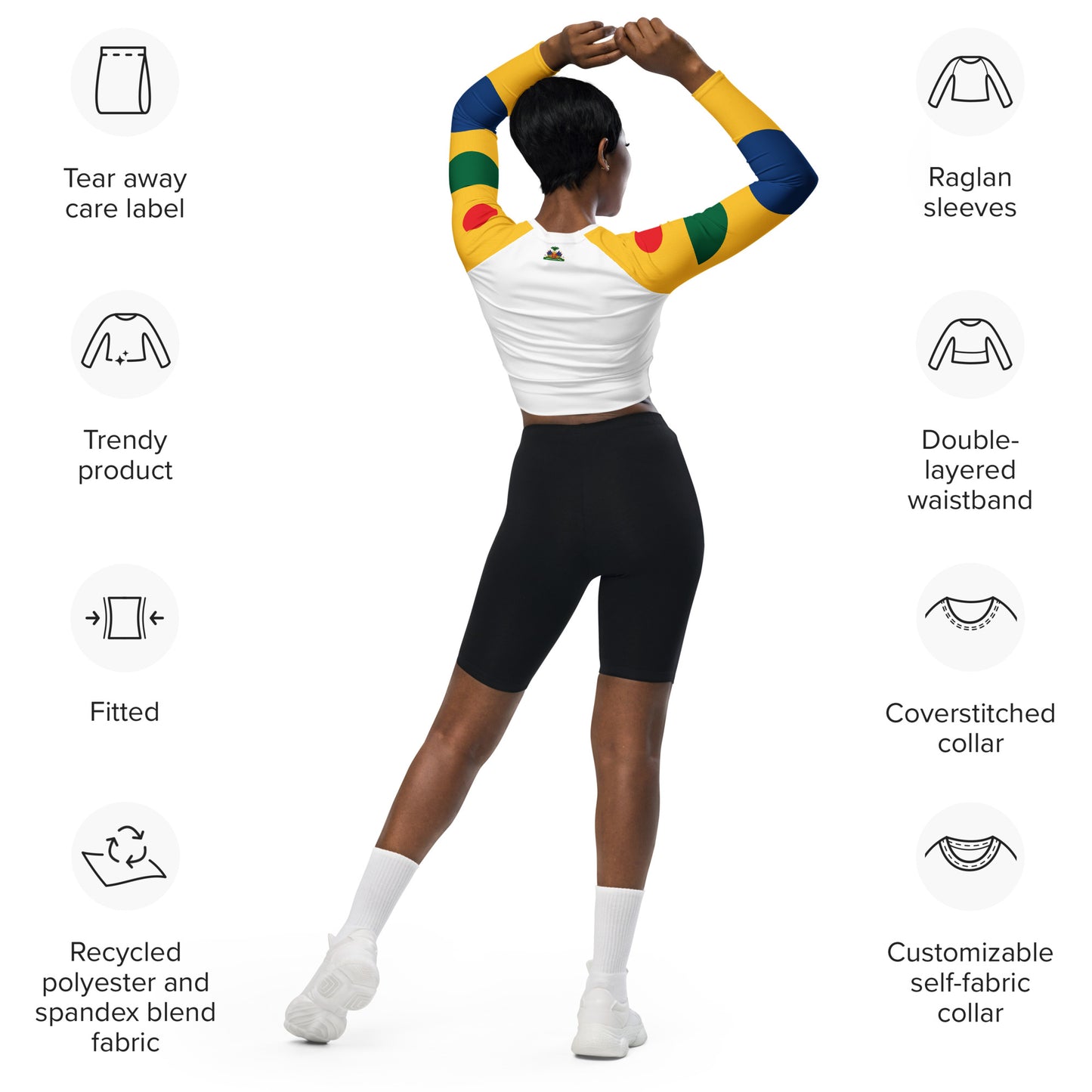 Long-sleeve crop top ( Haitian Emblem )