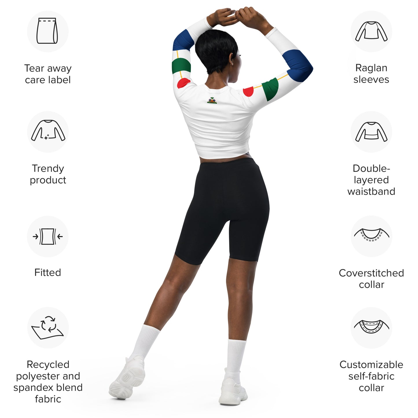 Long-sleeve crop top ( Haitian Emblem )
