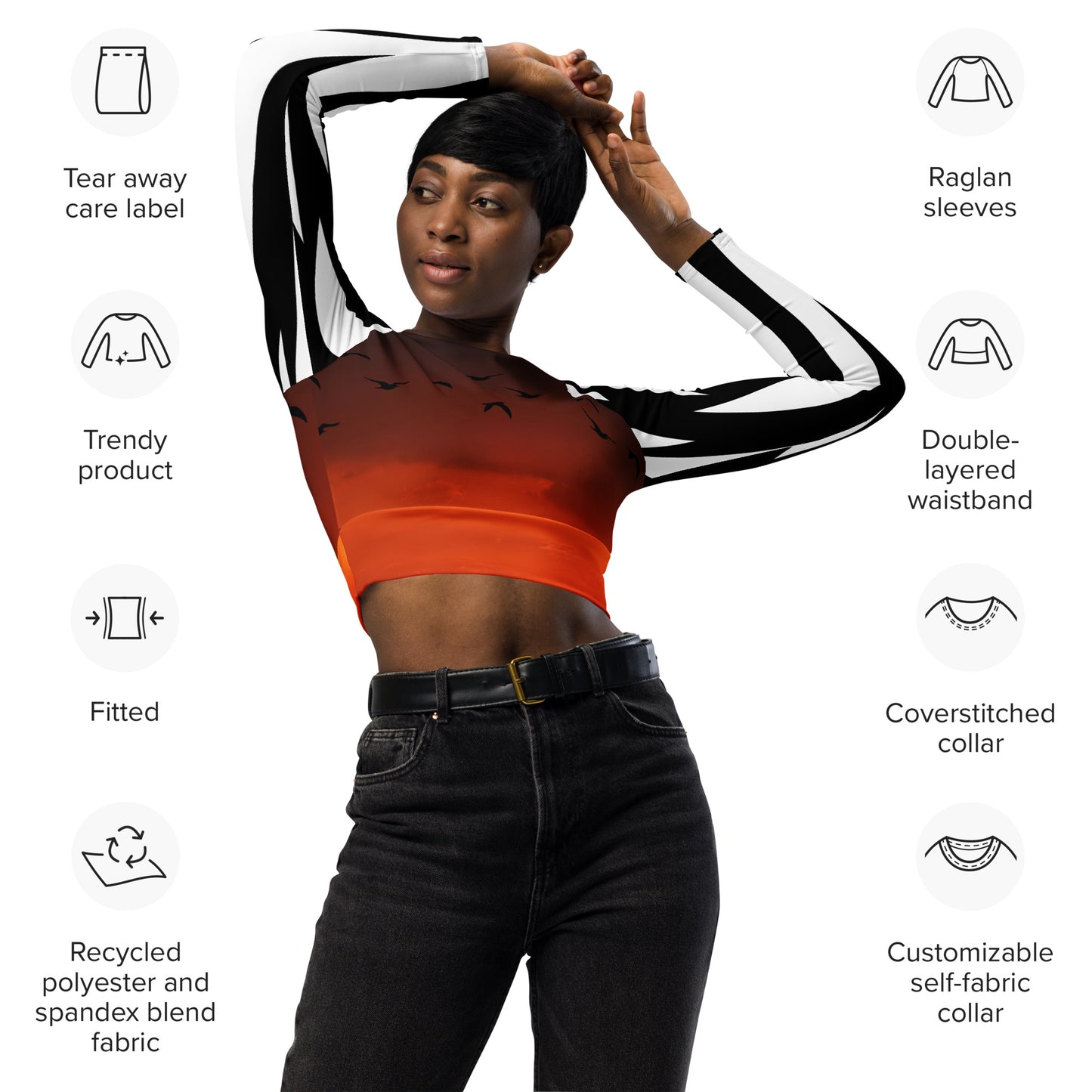 Long-sleeve crop top ( The Sunset Collection )