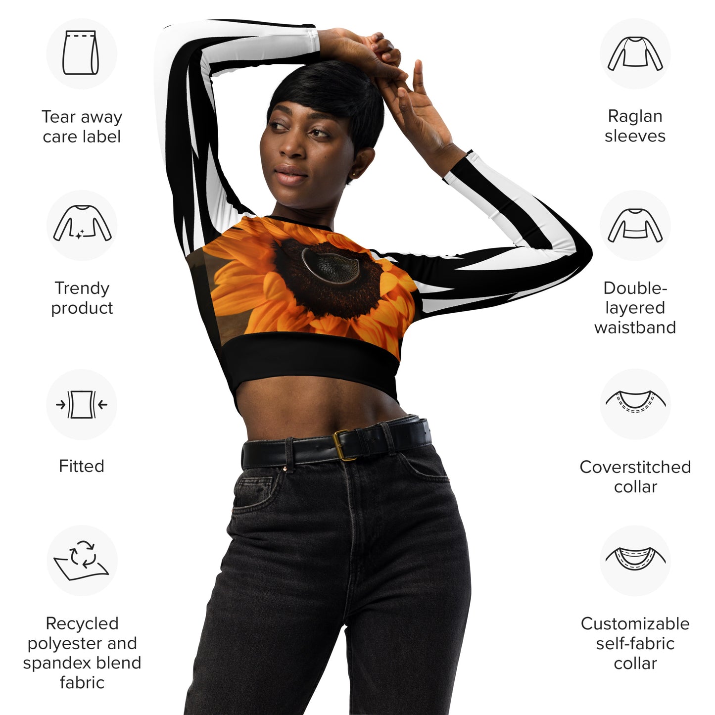 Long-sleeve crop top ( The Sunflower Collection )