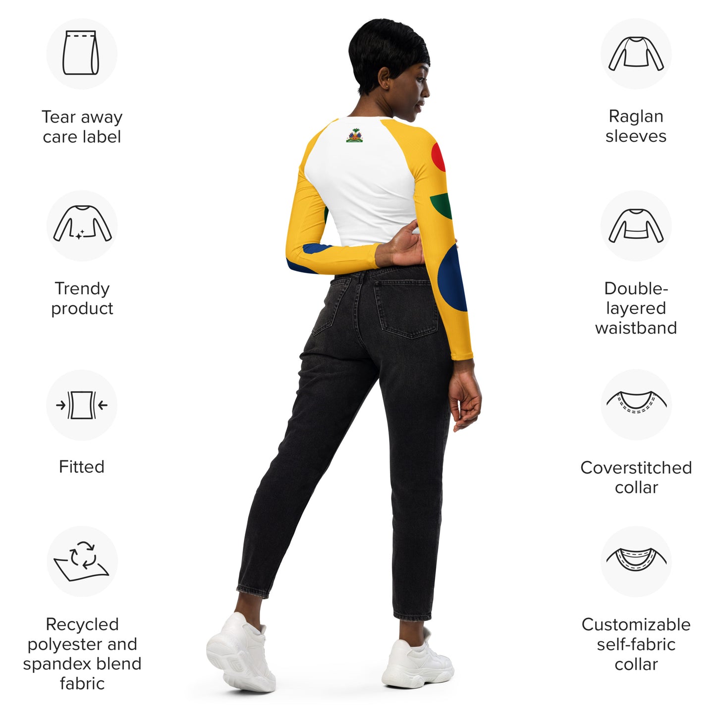 Long-sleeve crop top ( Haitian Emblem )