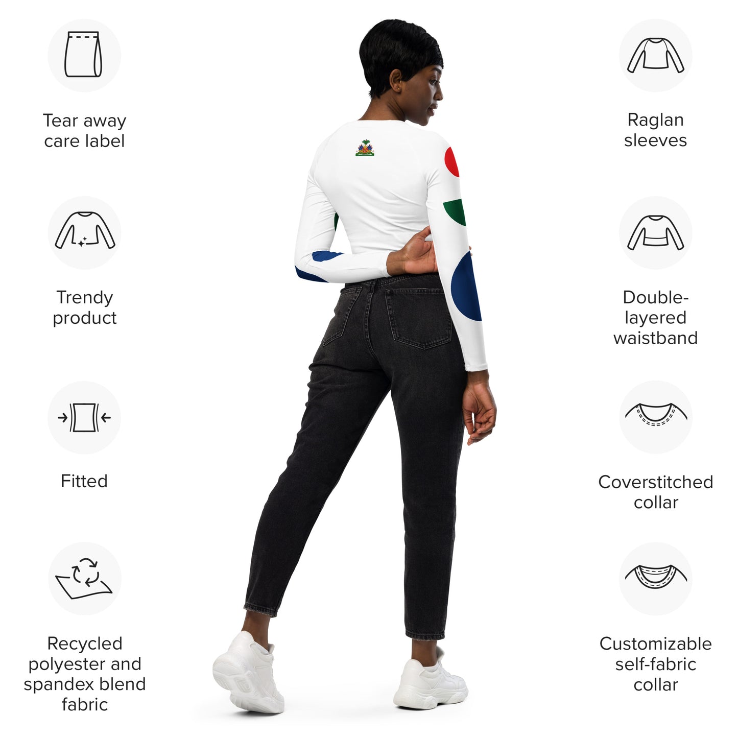 Long-sleeve crop top ( Haitian Emblem )