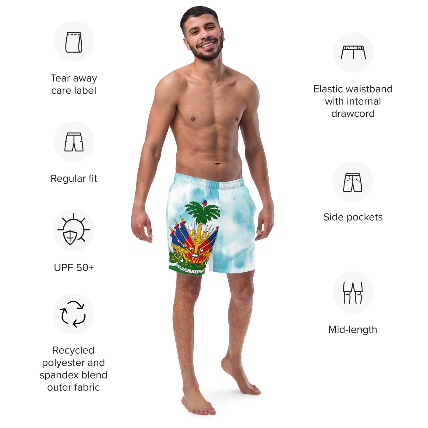 Men's swim trunks ( Haitian Emblem )