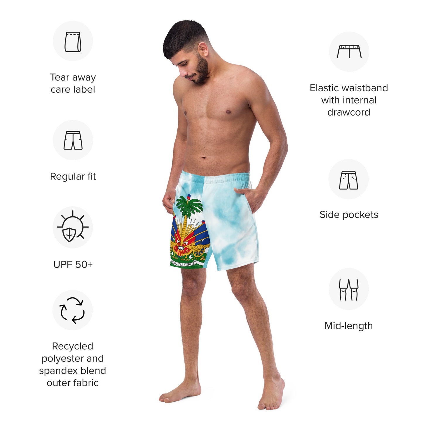 Men's swim trunks ( Haitian Emblem )