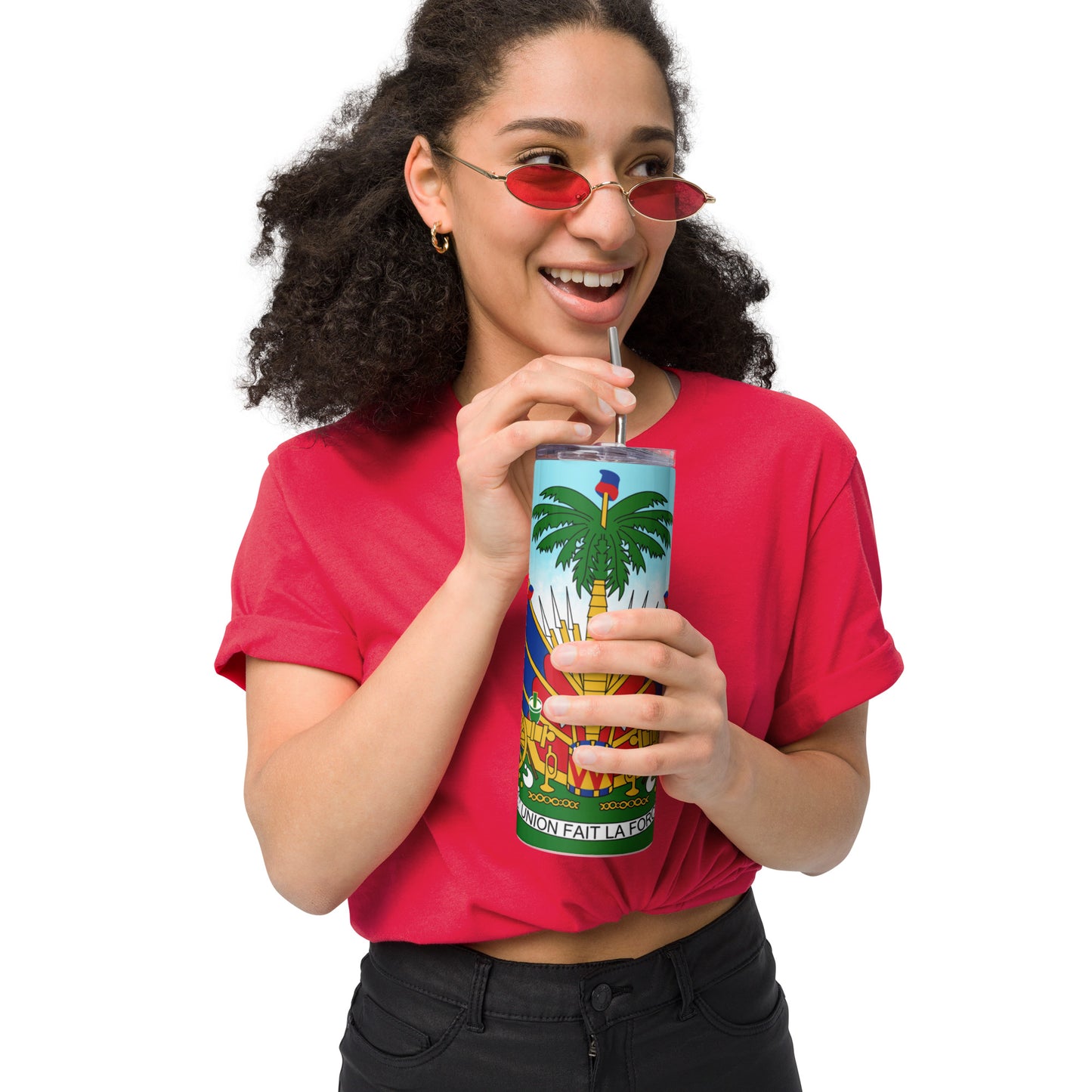 Stainless steel tumbler ( Haitian emblem )