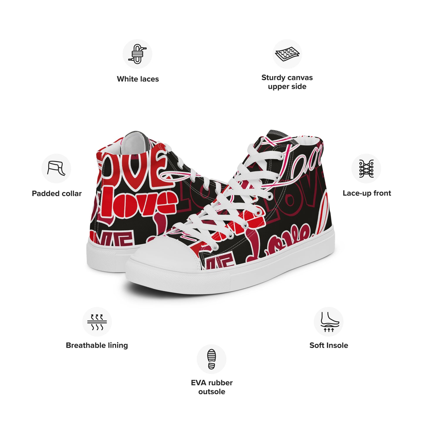 Women’s high top canvas shoes ( Nèg Mawon )