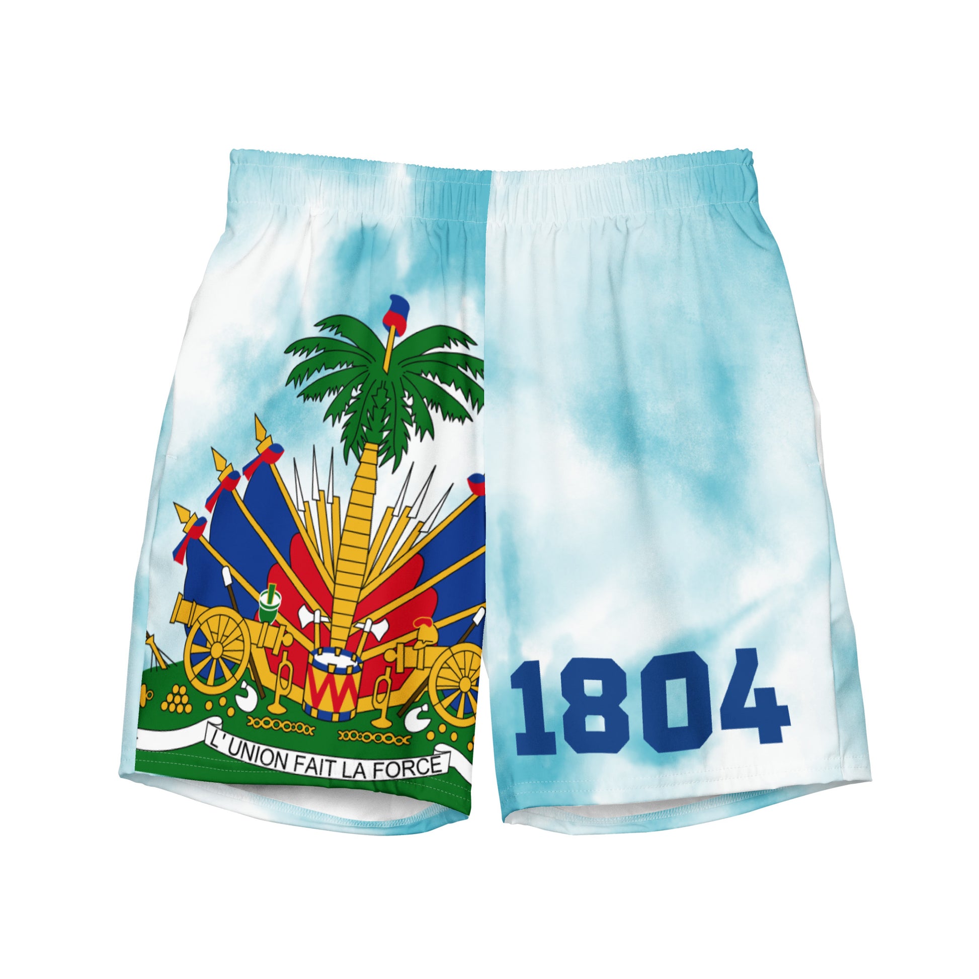 Men's swim trunks-summer activities-Haitian emblem-stay cool-théo gallery expo-théo photography
