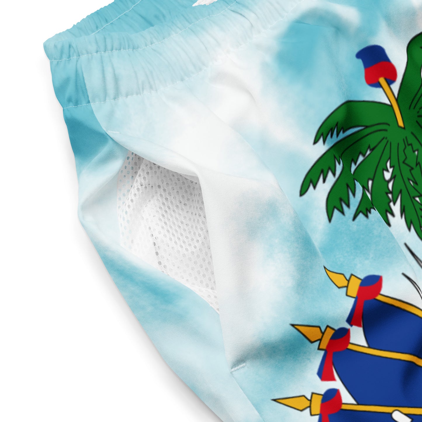 Men's swim trunks-summer activities-Haitian emblem-stay cool-théo gallery expo-théo photography