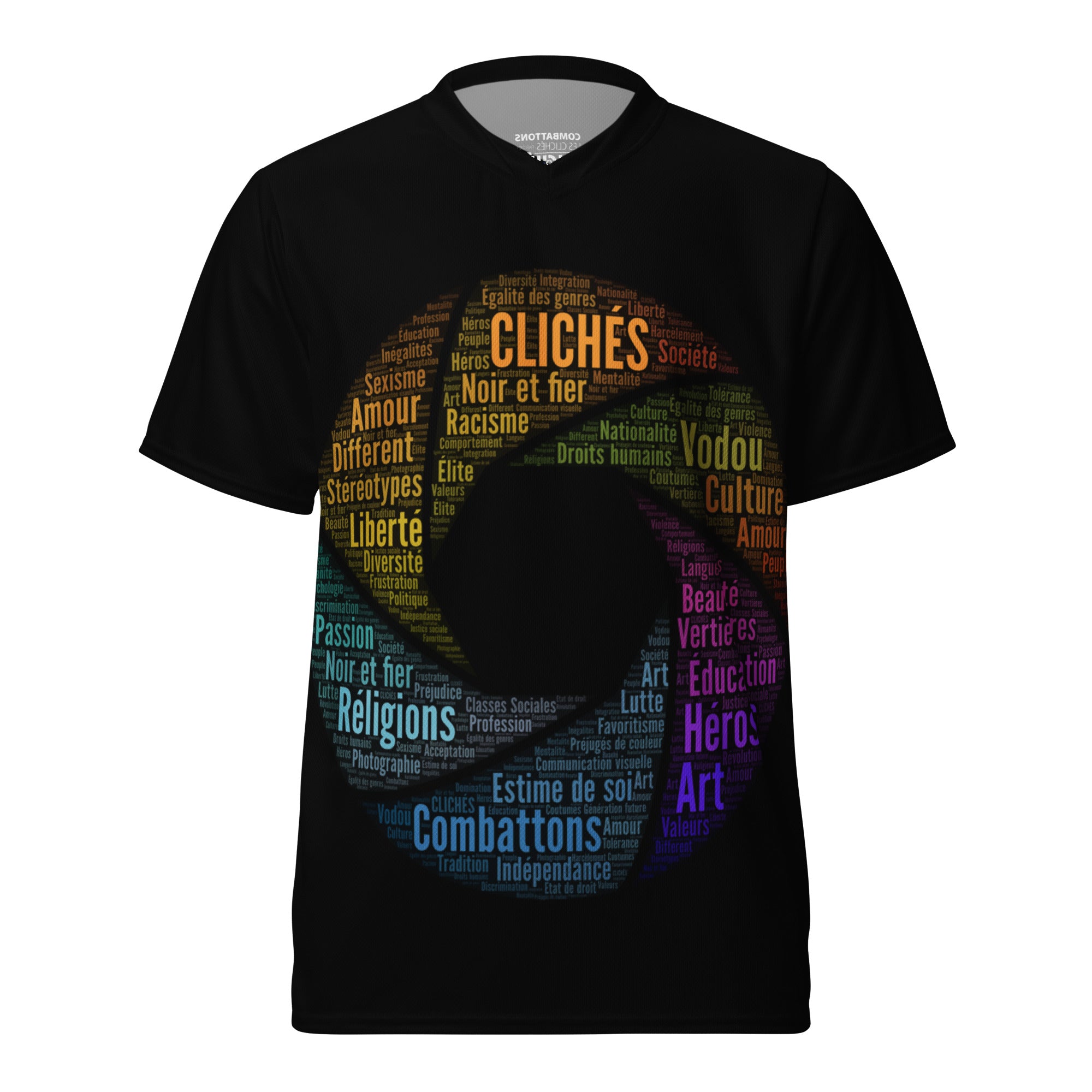 Stereotypes-photography-Gender equality-creativity-word cloud-motivation-patriotism-black and proud-unisex jersey