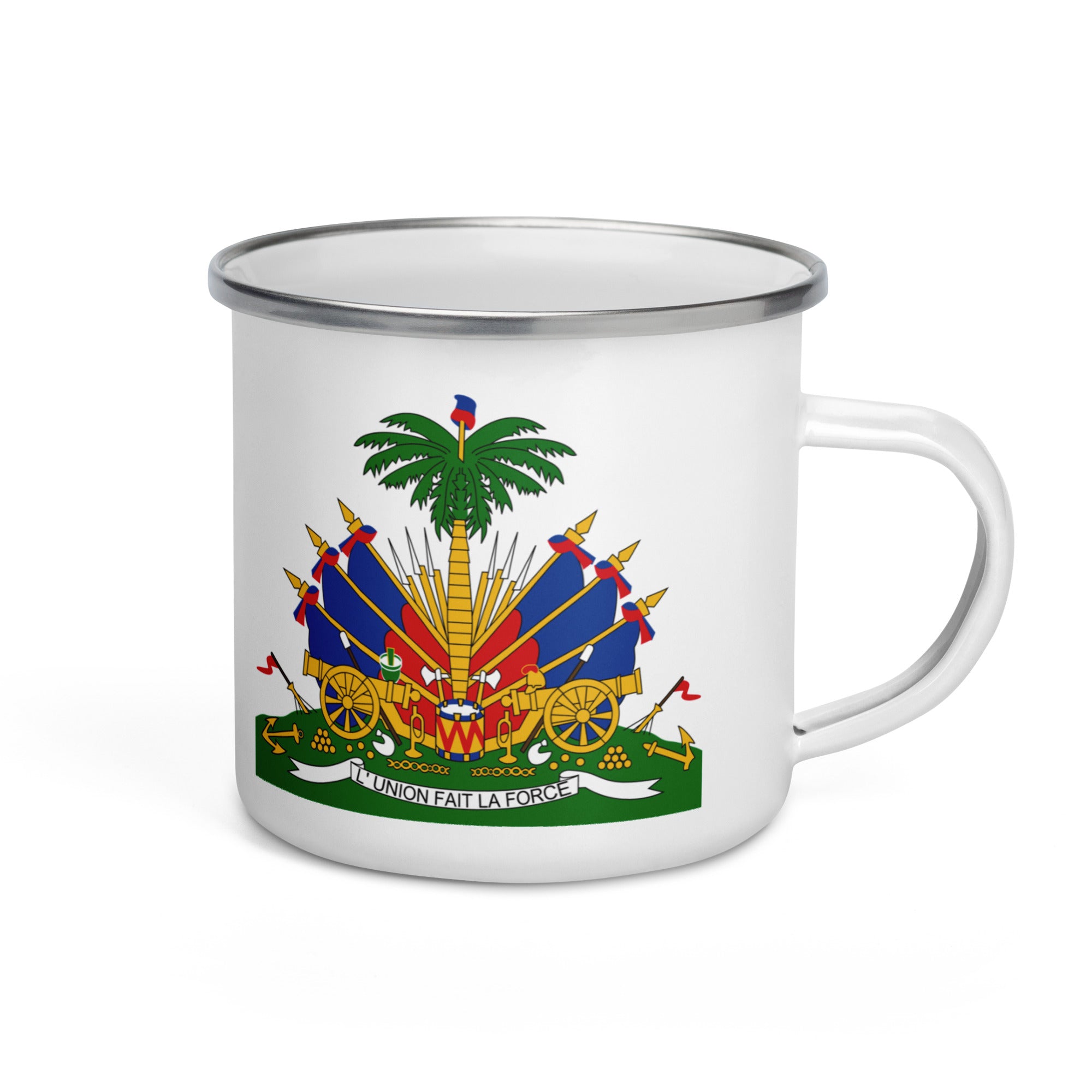camper mug-enamel mug-haitian emblem- theo gallery expo- theo photography-