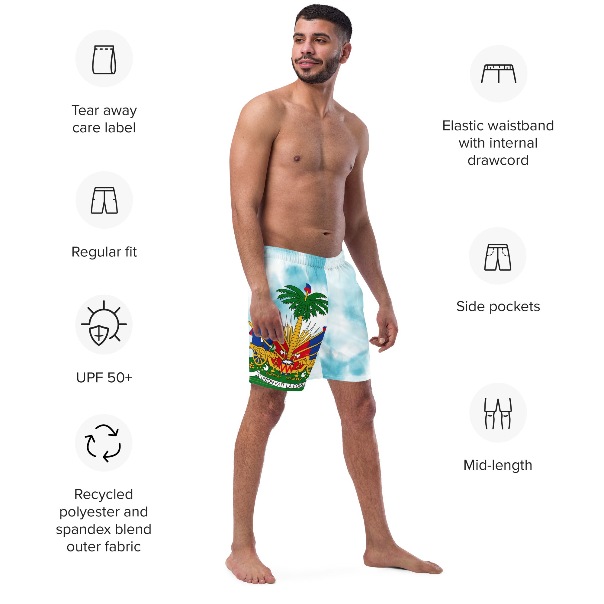 Men's swim trunks ( Haitian Emblem )