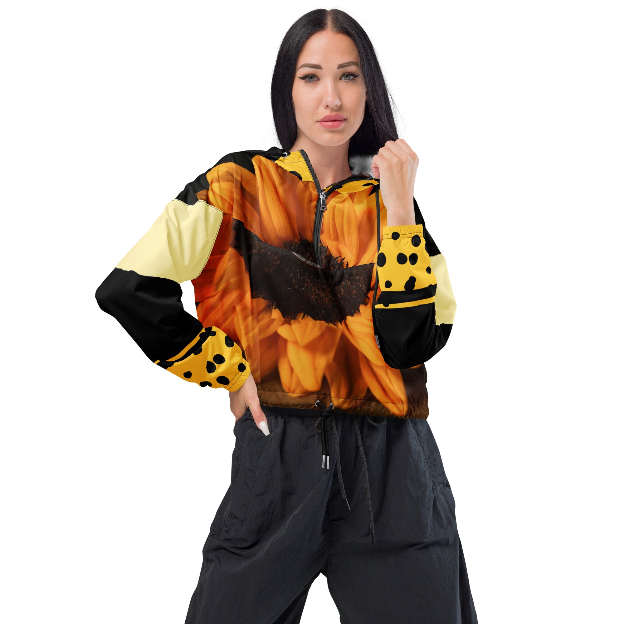 Women’s cropped windbreaker ( Sunflower )