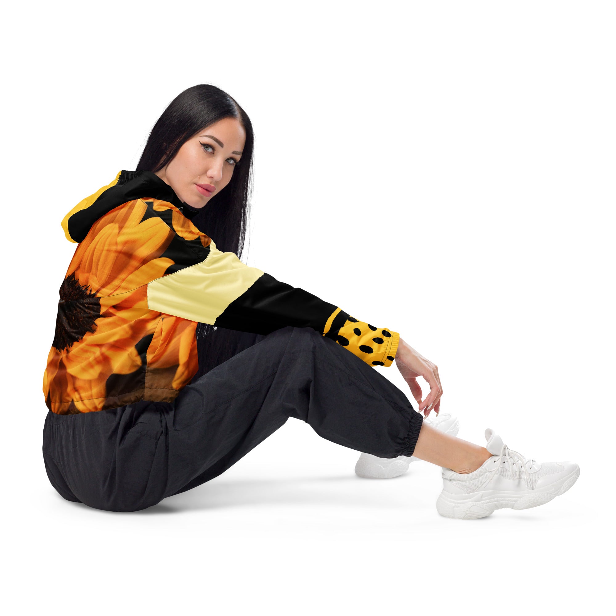 Women’s cropped windbreaker ( Sunflower )