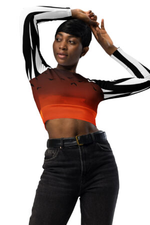 Long-sleeve crop top