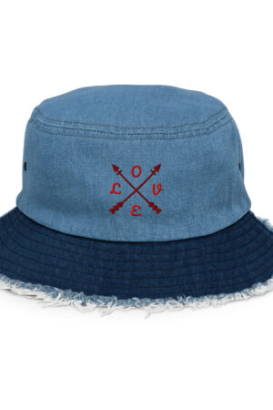Distressed denim bucket hat Love Designe