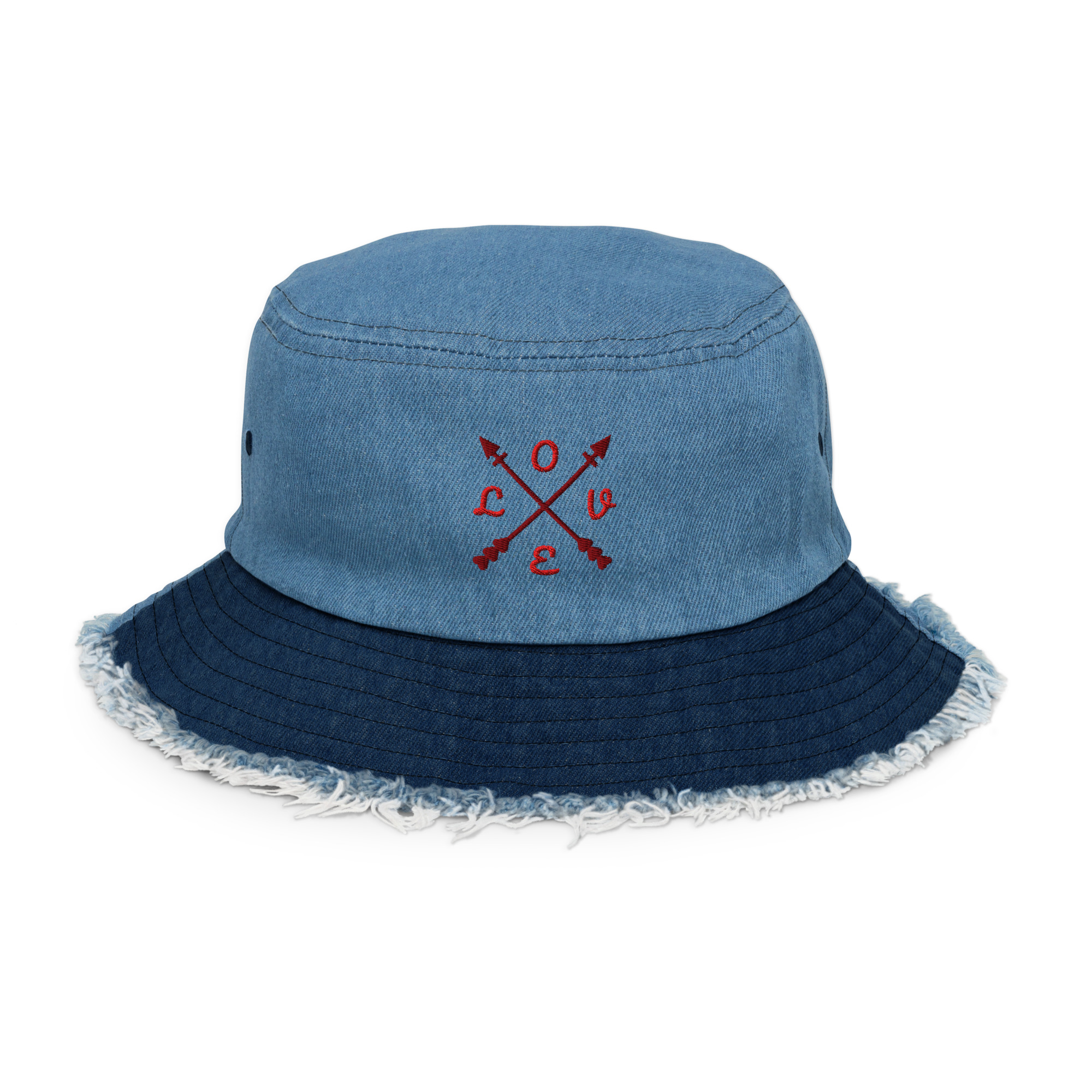 Distressed denim bucket hat Love Designe