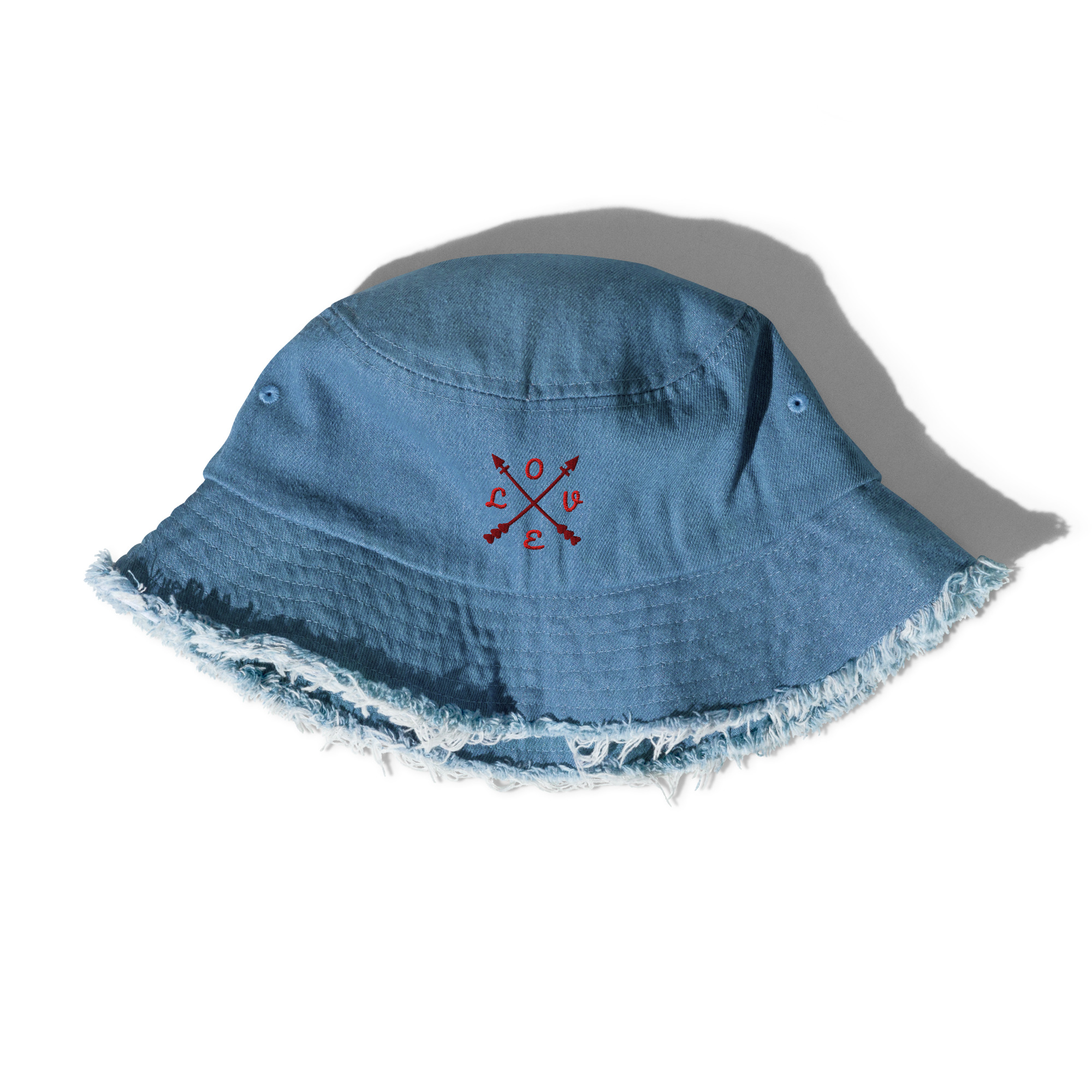 Distressed denim bucket hat Love Designe - Image 6