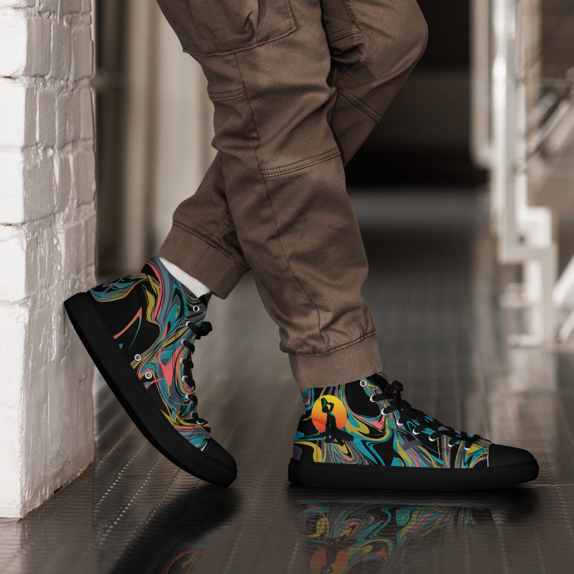 Men’s high top canvas shoes Neg Mason - Image 2