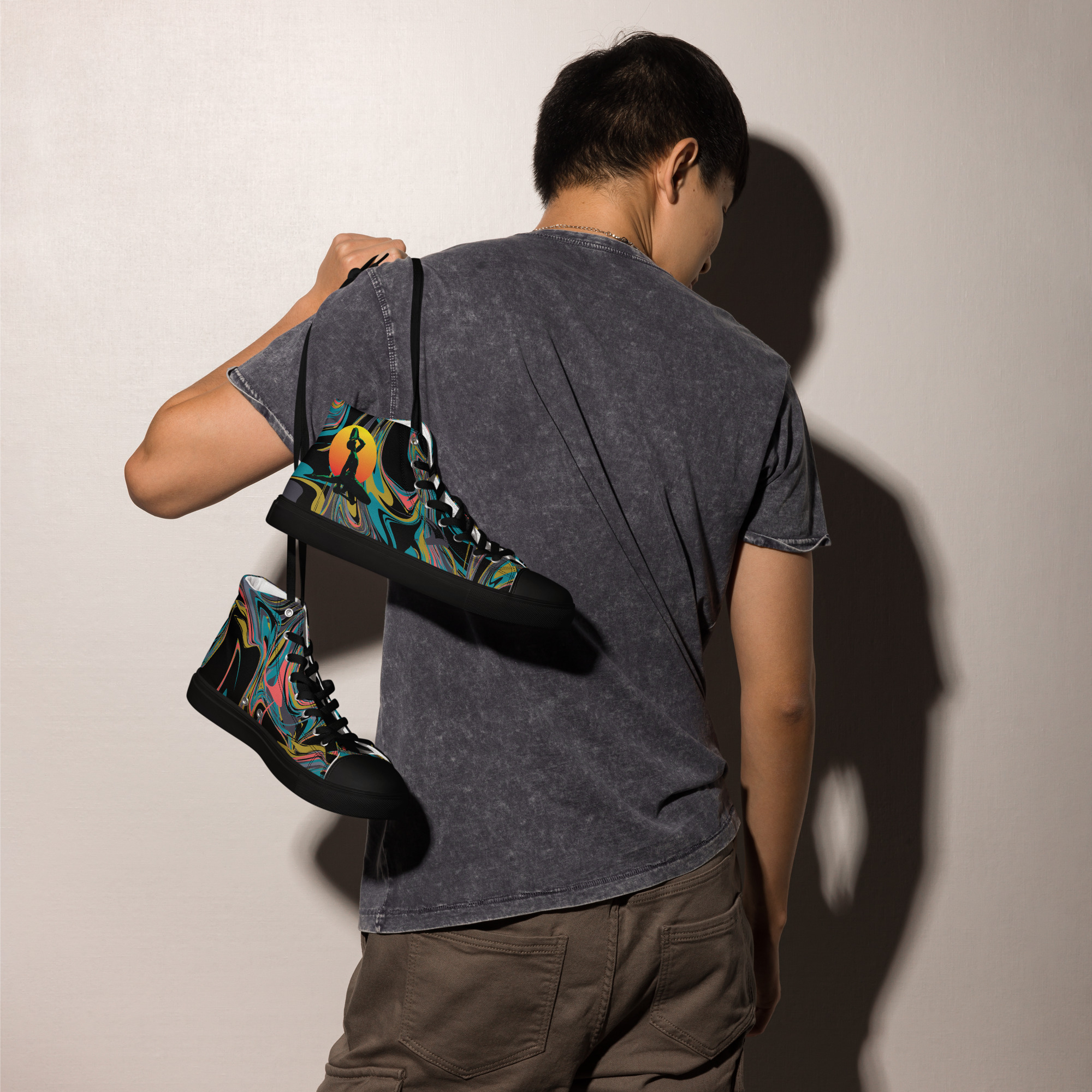 Men’s high top canvas shoes Neg Mason - Image 3