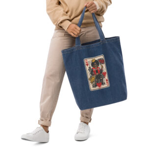 Queen denim tote bag
